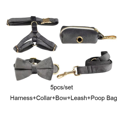 Luxurious Personalized Dark Grey Velvet Bed for Small Pets