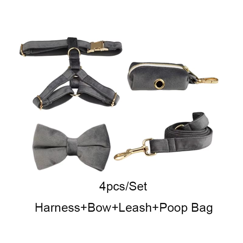 Luxurious Personalized Dark Grey Velvet Bed for Small Pets