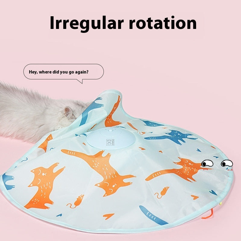 Purrfect Pet Kingdom Cat Toy Cat Teaser Self-Hi Turntable Electric Toy (Light Blue Rechargeable) - Premium Cat Toys