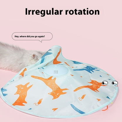 Purrfect Pet Kingdom Cat Toy Cat Teaser Self-Hi Turntable Electric Toy (Light Blue Rechargeable) - Premium Cat Toys