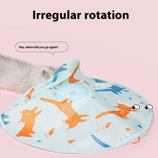 Purrfect Pet Kingdom Cat Toy Cat Teaser Self-Hi Turntable Electric Toy (Light Blue Rechargeable) - Premium Cat Toys