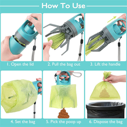 Premium Dog Poop Bag Dispenser with Integrated Waste Claw