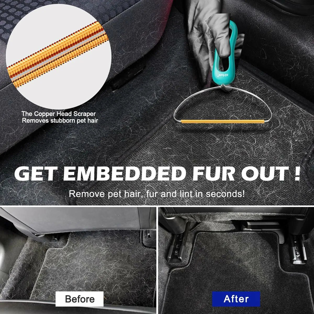 Deal US - airbee Pet Hair Remover 3-Pack Lint Shaver Cleaner Fur - Grooming Tools