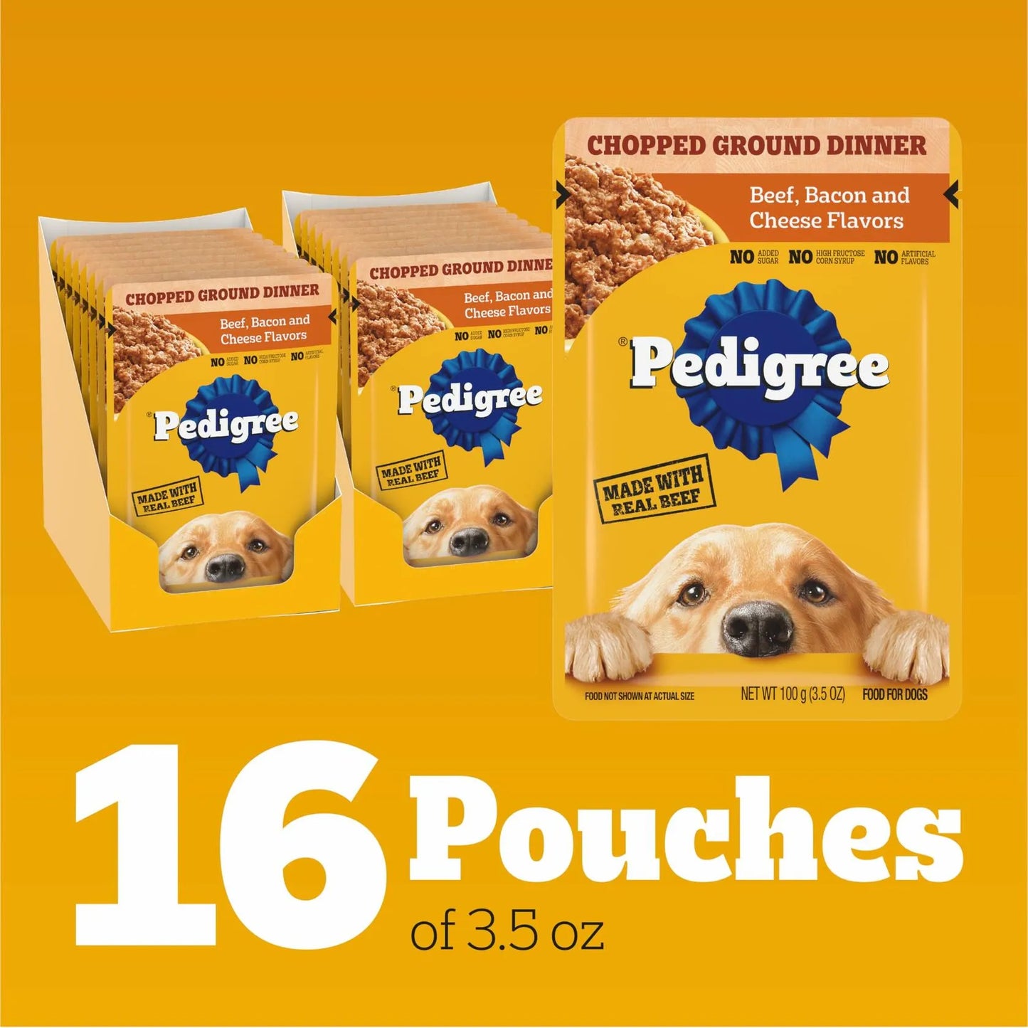 BestBy11/25 Pedigree Adult Soft Wet Dog Food in beef, bacon, and cheese flavor by Deal US, 10.34 oz can, perfect for dogs.