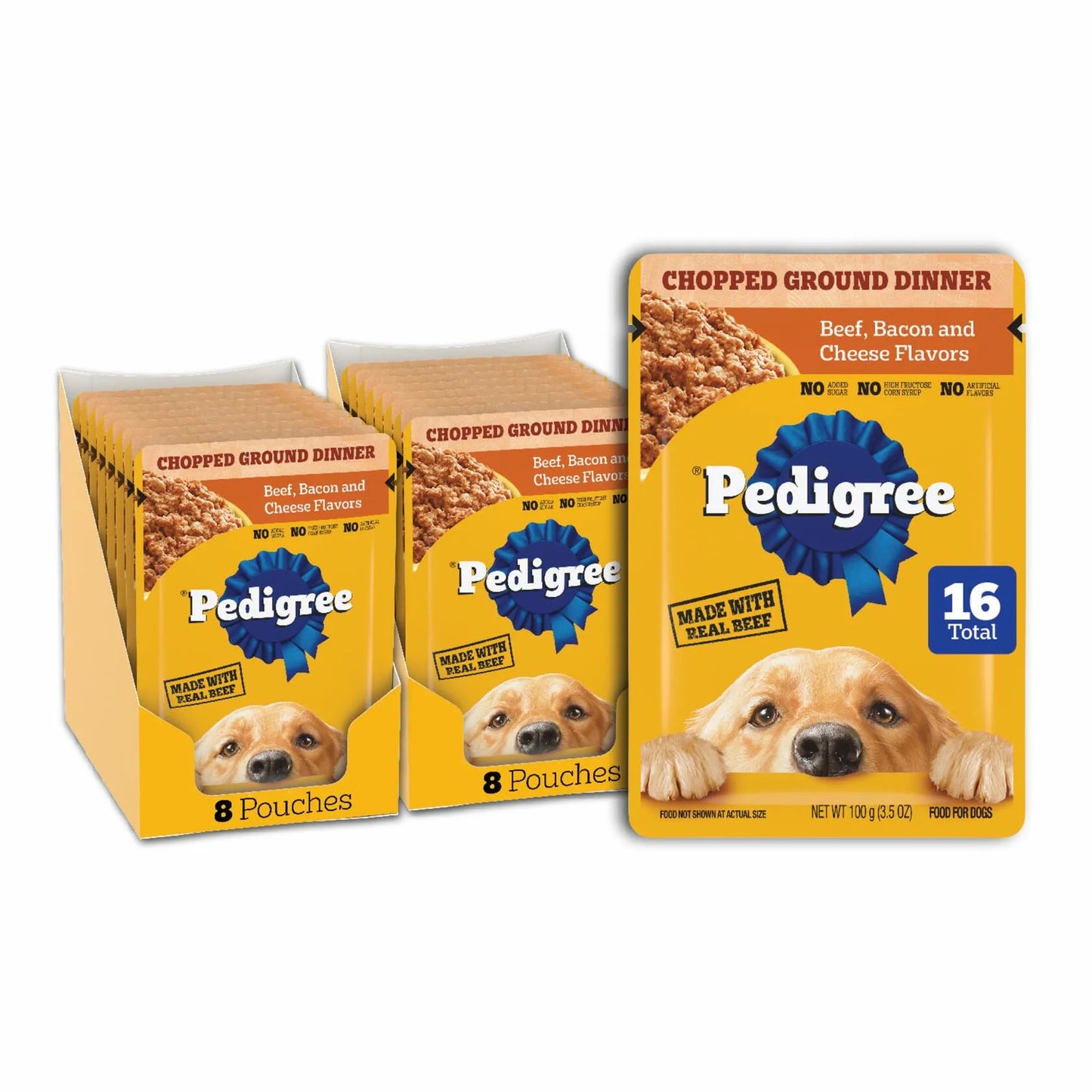 Deal US - BestBy11/25 Pedigree Adult Soft Wet Dog Food Beef Bacon Cheese - Dog Food