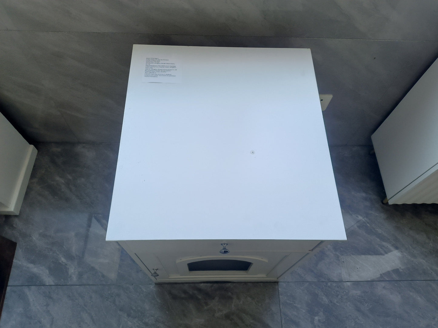 Wooden Pet House Cat Litter Box Enclosure with Drawer, Side