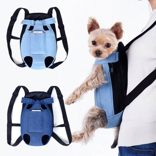 Purrfect Pet Kingdom Denim Dog Carrier Backpack M Black Purrfect Pet Kingdom