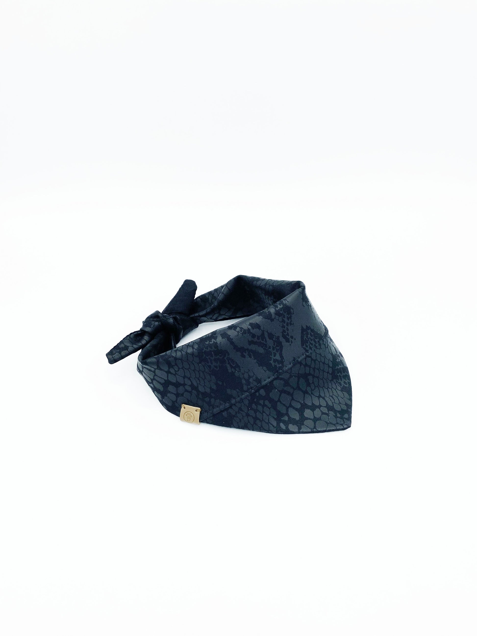 BESPOKE PAWS designer cat bandana accessory in black snake print for stylish feline outfits