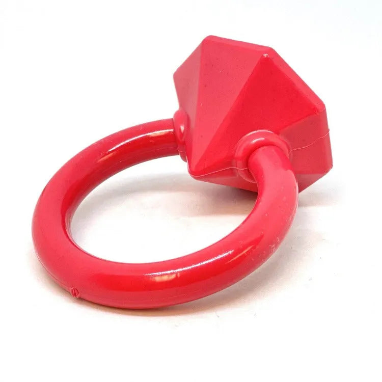 Red Diamond Ring Nylon Teething Ring for puppies by SodaPup, durable dog toy, perfect for teething, USA made.