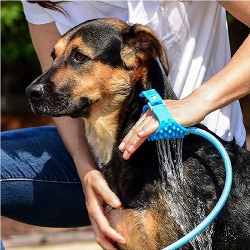 Purrfect Pet Kingdom Dog and Cat Bath Brush with Water Flow Pet Bath Supplies Purrfect Pet Kingdom