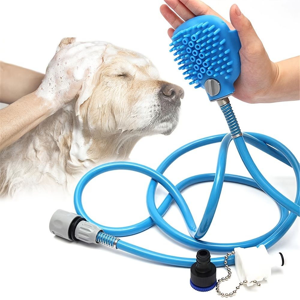 Purrfect Pet Kingdom Dog and Cat Bath Brush with Water Flow Purrfect Pet Kingdom