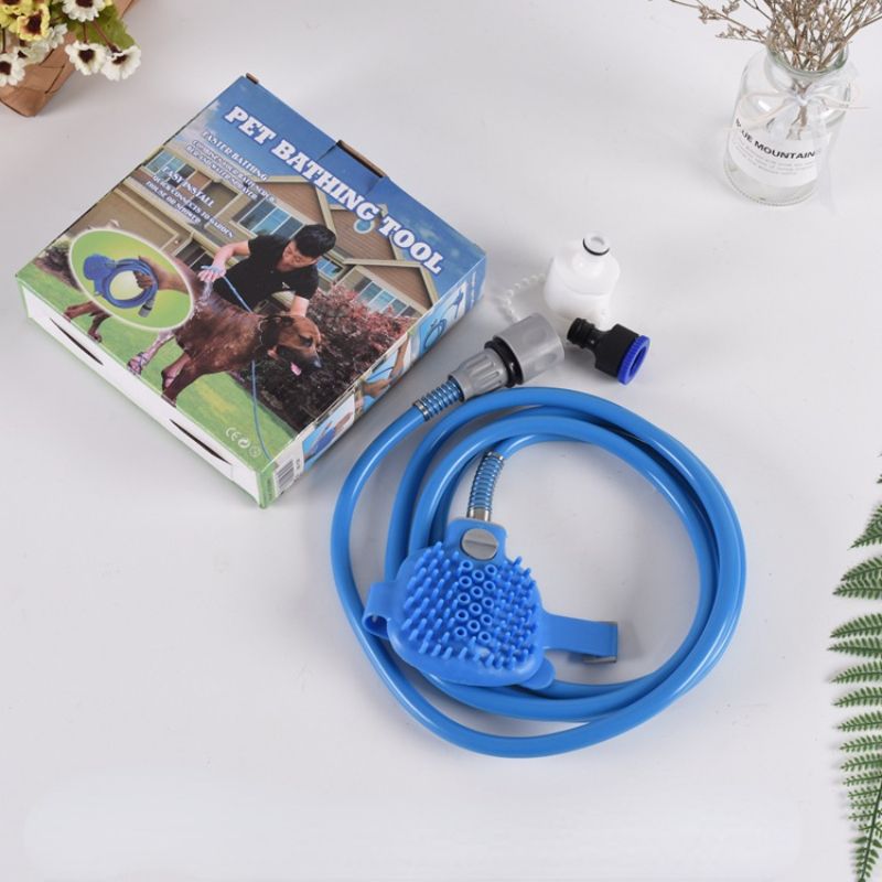 Purrfect Pet Kingdom Dog and Cat Bath Brush with Water Flow Purrfect Pet Kingdom