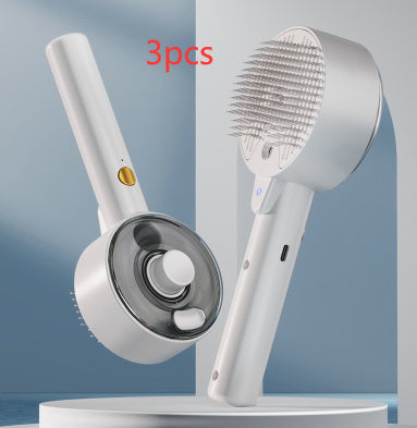 MANDOTOS dog and cat hair removal tool in white, featuring an ergonomic design for easy grooming