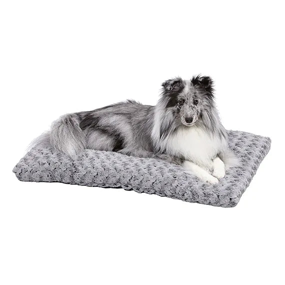 Ombre Swirl Tan Dog Bed by Purrfect Pet Kingdom, 29x21 inches, perfect for 30-inch crates, washable and cozy for your pet.