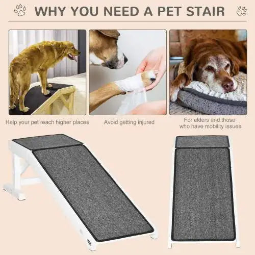 Purrfect Pet Kingdom dog bed ramp with top platform for easy access and safety for pets