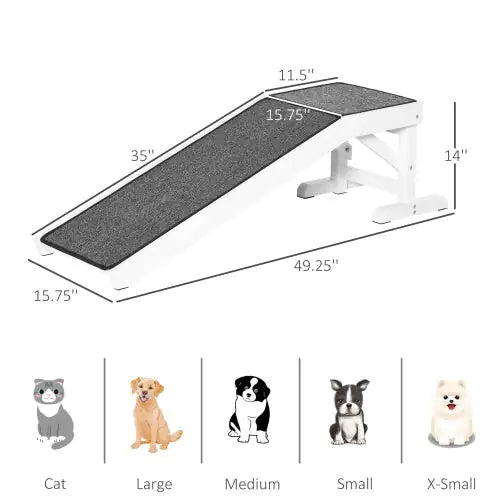 Purrfect Pet Kingdom dog bed ramp with top platform designed for easy access for pets of all sizes