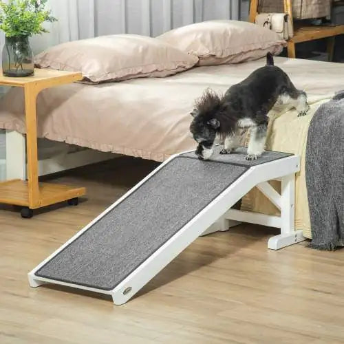 Purrfect Pet Kingdom dog bed ramp with top platform designed for easy pet access to high beds