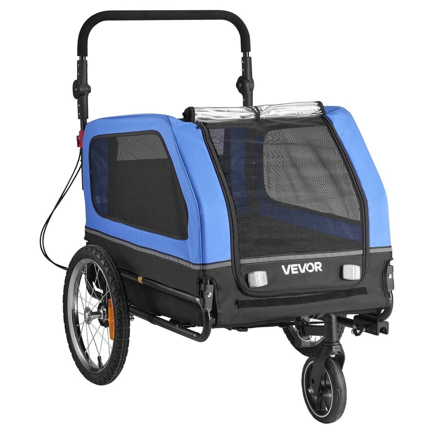 Dog Bike Trailer by Berry Charmz, supports up to 88 lbs, features a folding frame, quick-release wheels, and an internal l...