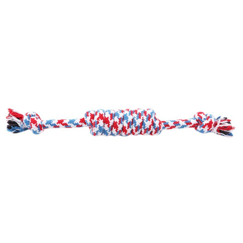 V.I.P Digital Presence safe chew toys for dogs in red, white, and blue rope design for playful fun