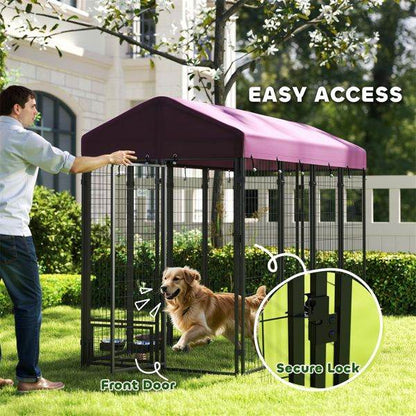 Purrfect Pet Kingdom Outdoor Dog Crate with Secure Lock as picture Purrfect Pet Kingdom
