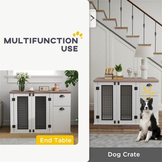 Purrfect Pet Kingdom Dog Crate with Storage Cabinet Purrfect Pet Kingdom