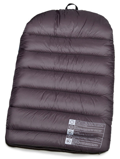 Pet Life charcoal grey waterproof quilted dog sleeping bag bed with padded nylon material and a top carry loop.