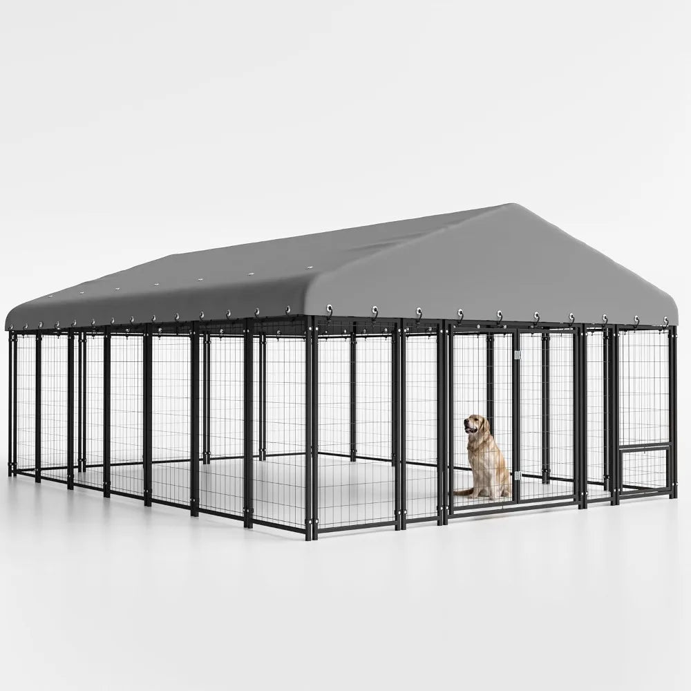 Tail Chasers Dog Kennel with a weather-resistant cover and spacious design for outdoor use