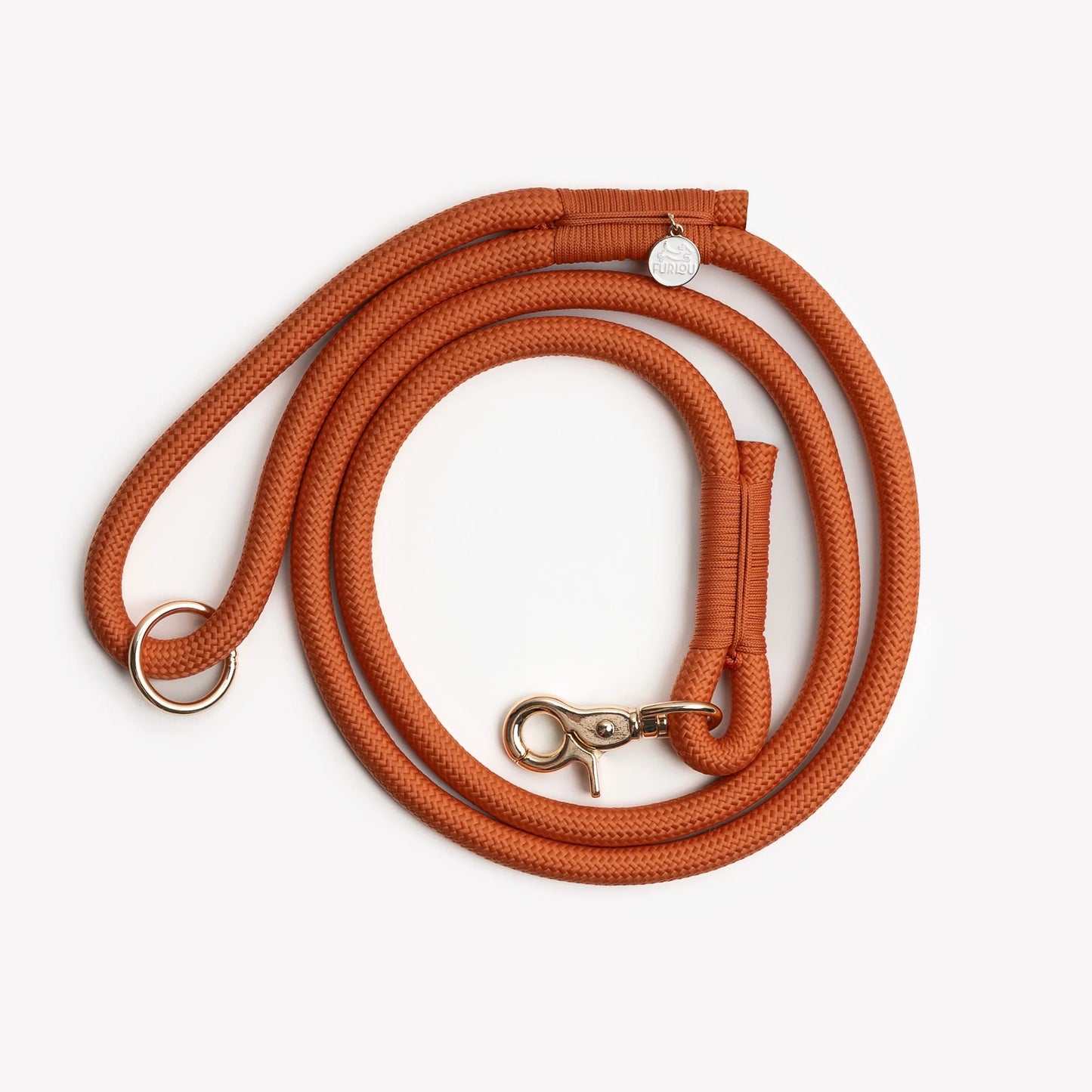 Braided terracotta dog leash from Purrfect Pet Kingdom, lightweight and durable, perfect for daily walks.