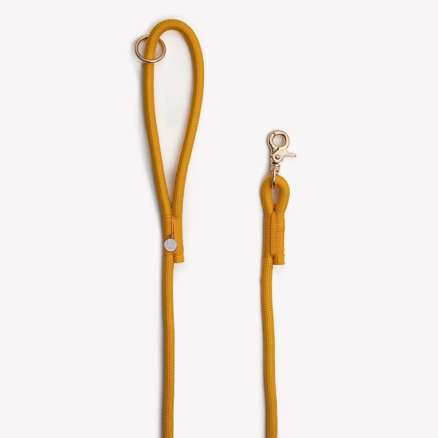 Braided yellow dog leash from Purrfect Pet Kingdom, lightweight and durable, perfect for walks with your furry friend.