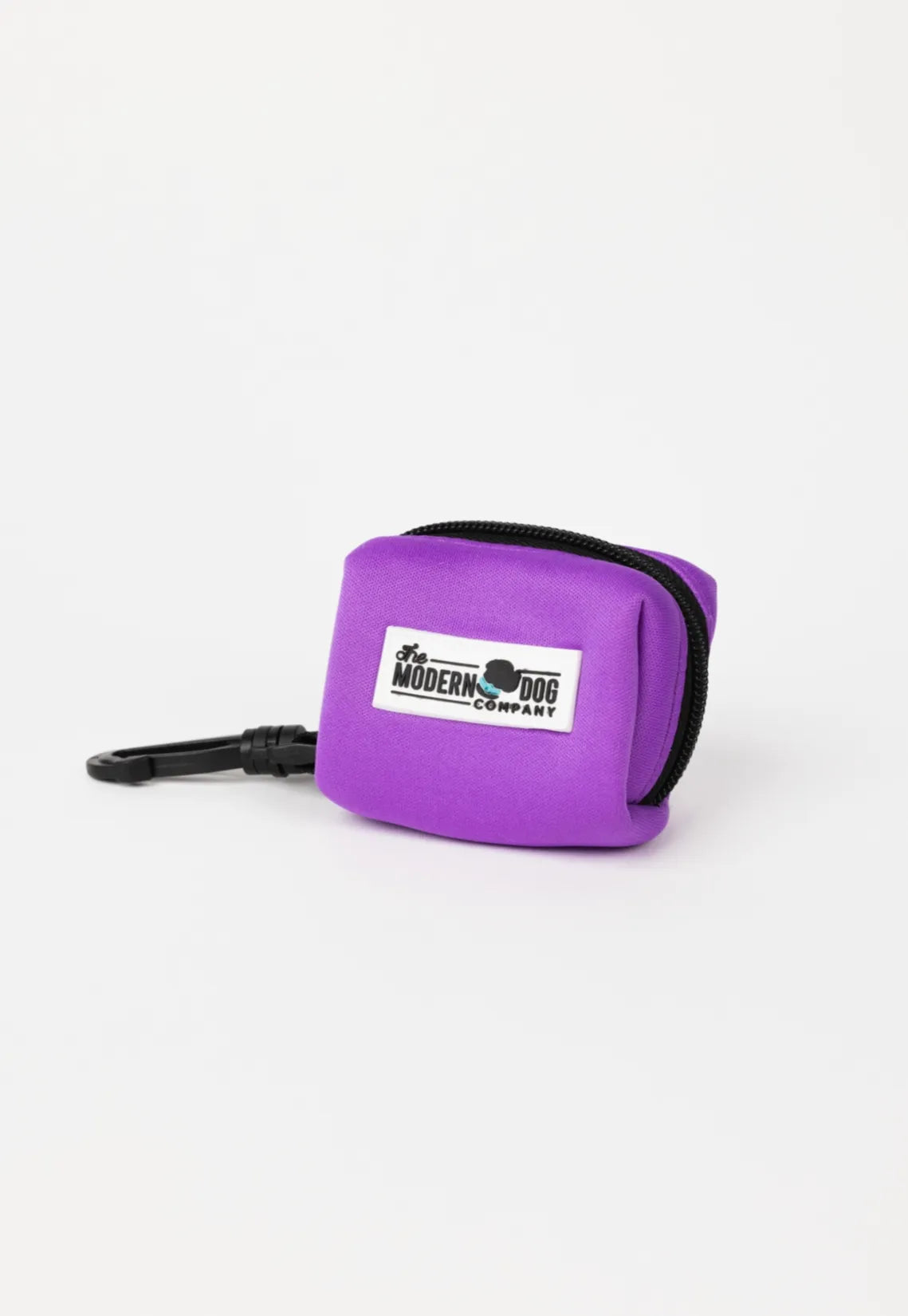 Electric fuchsia Dog Poop Bag Holder by Purrfect Pet Kingdom, lightweight neoprene clip that holds 1 roll for convenient use.