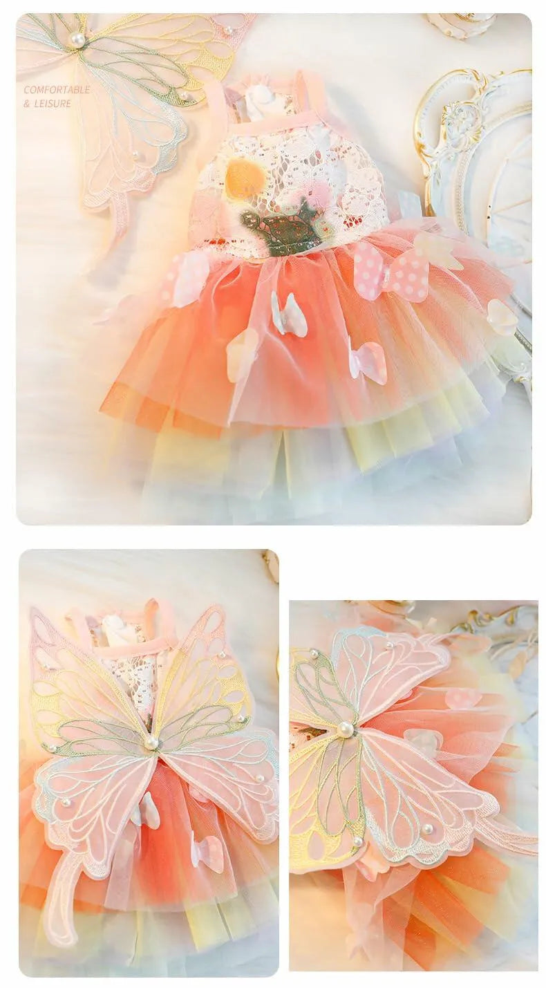 Deal US Dog Princess Dress for small dogs, featuring a butterfly design, perfect pet girl outfit in vibrant colors, size s...