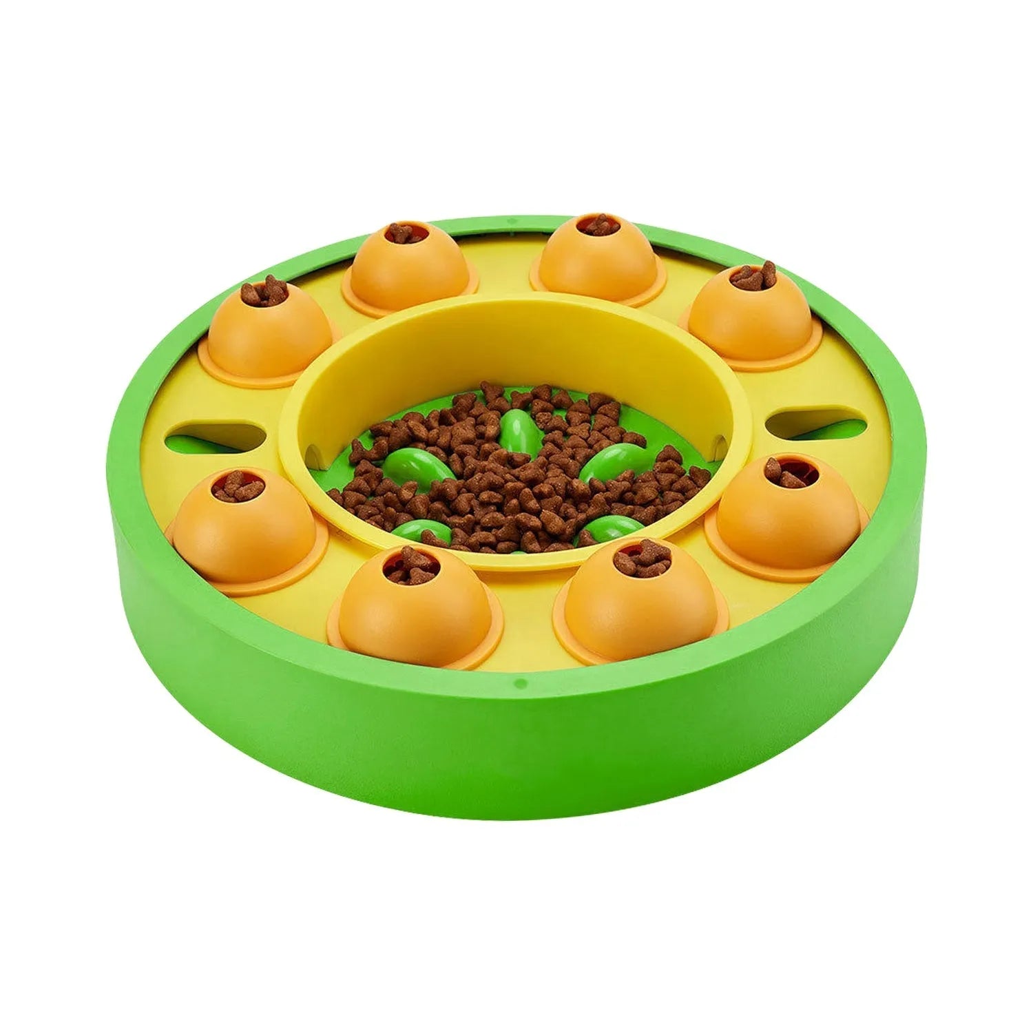 Interactive dog puzzle feeder by GBruno Store, designed for slow feeding and IQ training, suitable for small to large dogs.
