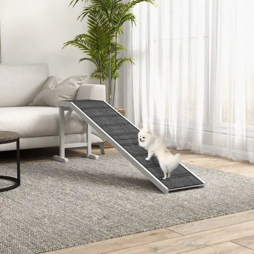Purrfect Pet Kingdom ramp for small dogs to bed, featuring a sturdy design and non-slip surface for safety