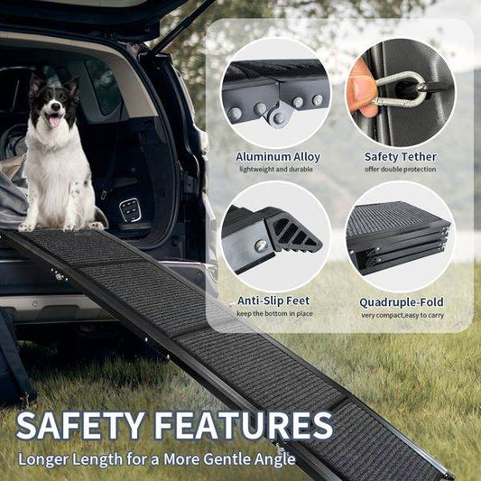 Purrfect Pet Kingdom Dog Ramp for SUVs – Foldable Aluminum as picture Purrfect Pet Kingdom