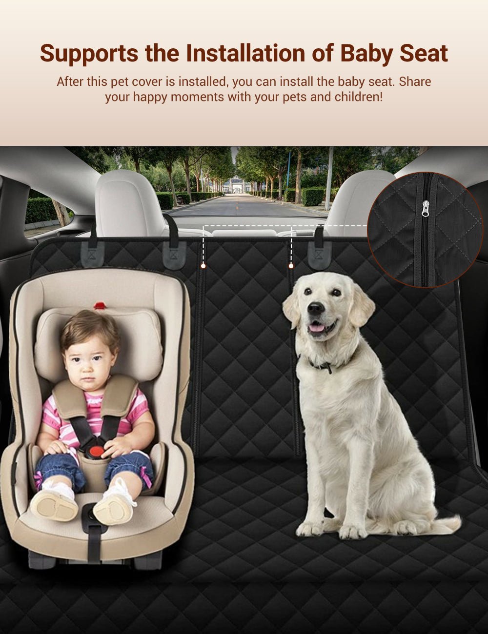 Dog Seat Cover With Double Zipper for Model