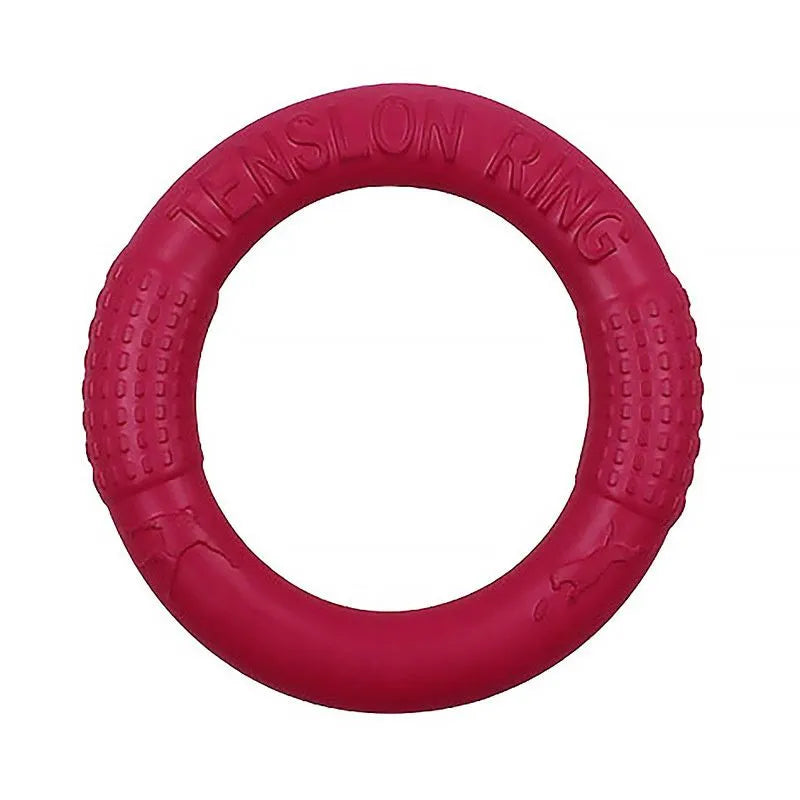 Interactive Berry Charmz dog training toy, outdoor floating flying disc, available in red, orange, and green, 18cm size.