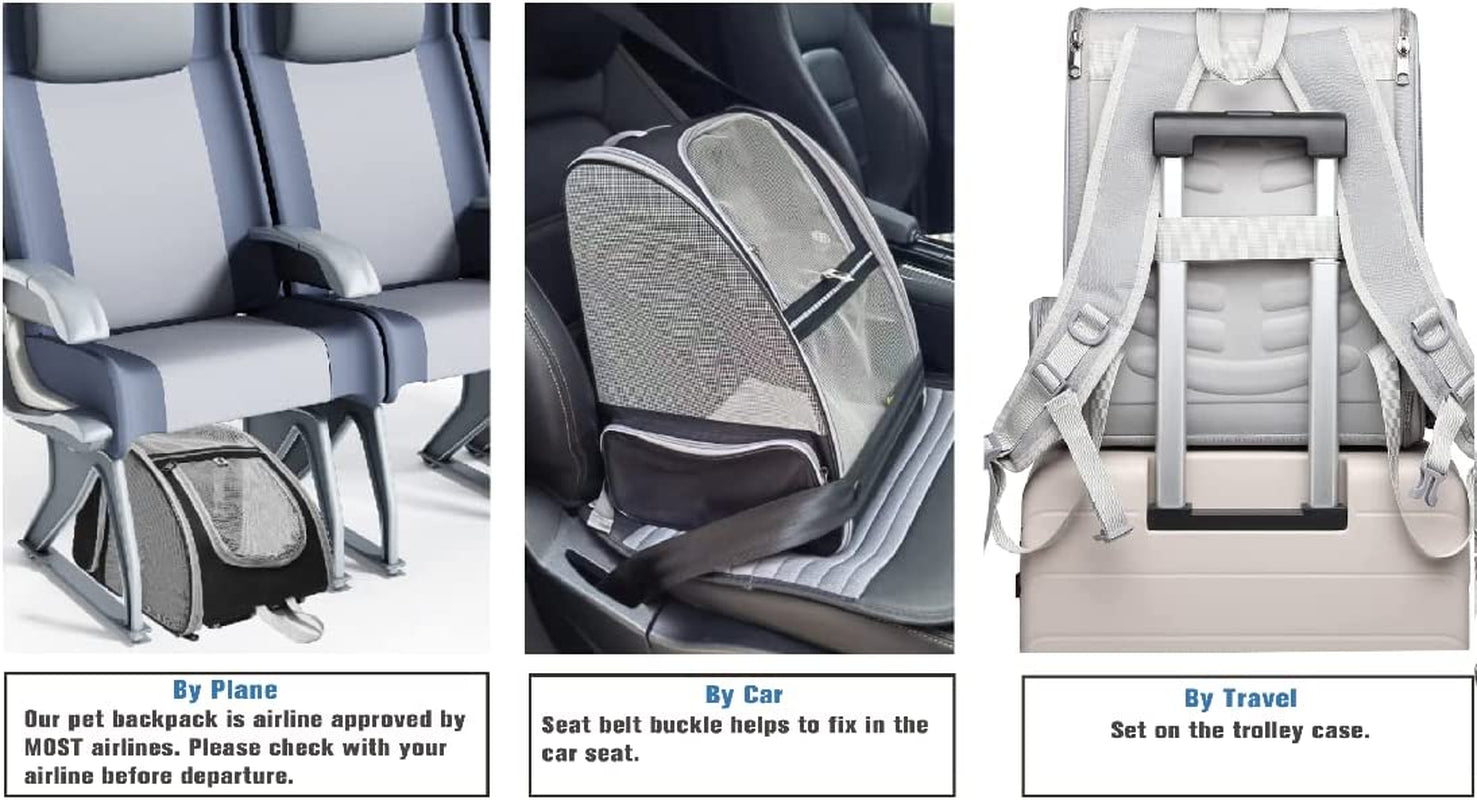 Dog travel bubble backpack designed for airline-approved pet travel in cars and on planes
