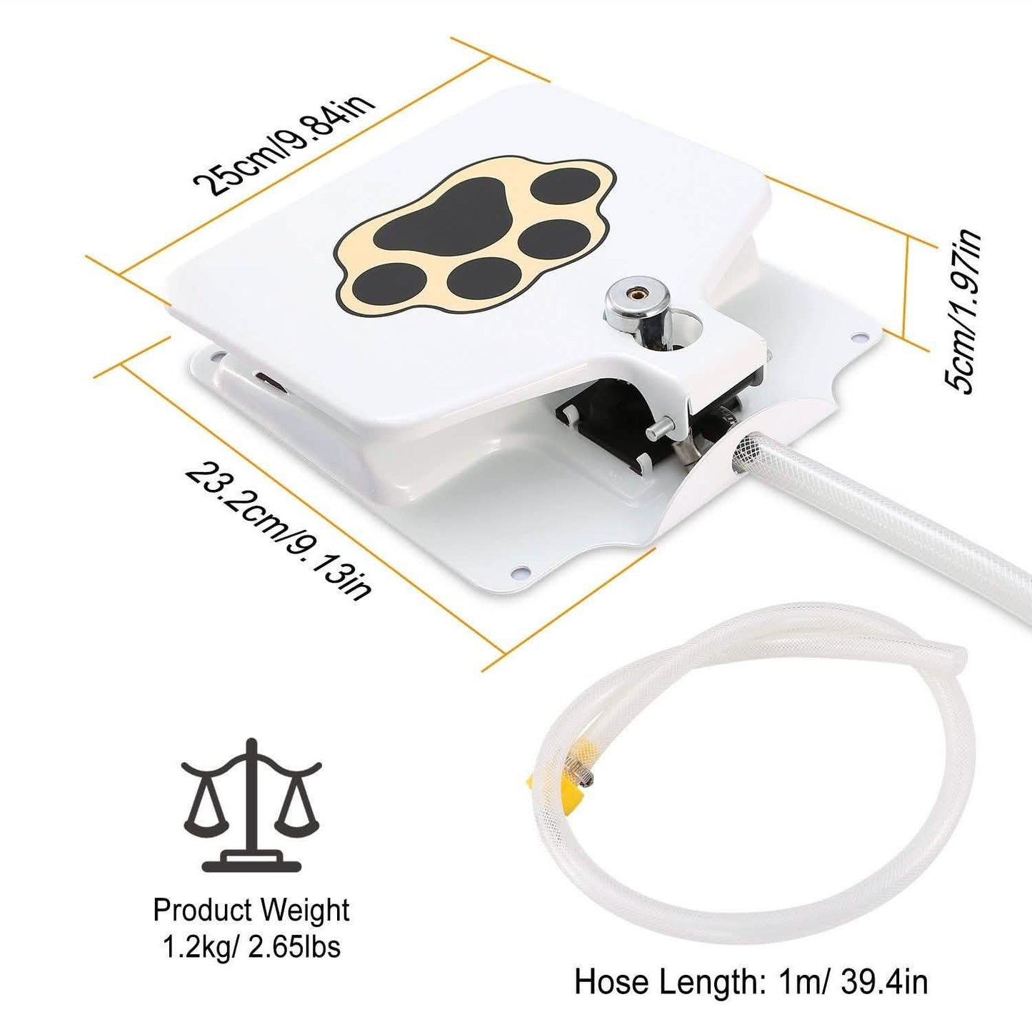 Outdoor Paw Pedal Dog Water Fountain — Iron Build, Self-Service Drinking for Medium to Large Dogs