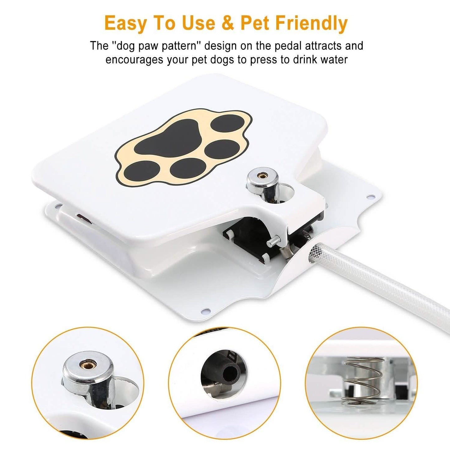 Outdoor Paw Pedal Dog Water Fountain — Iron Build, Self-Service Drinking for Medium to Large Dogs