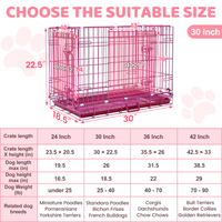 24-42" Collapsible Pink Dog Crate RED24-42