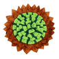 Purrfect Pet Kingdom dog enrichment feeding mat in green and brown designed like a flower for interactive snuffle feeding