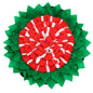 Purrfect Pet Kingdom dog enrichment feeding mat designed with red and white fabric layers surrounded by green leaf-like fabric for snuffle and play
