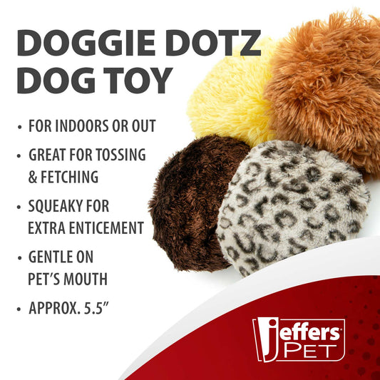 5 Doggie Dotz Plush Squeaker Dog Toy Each Dog Toy