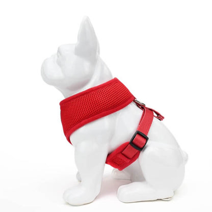 EcoBark Chery Red Dog Harness - Over-the-Head Soft Mesh Dog