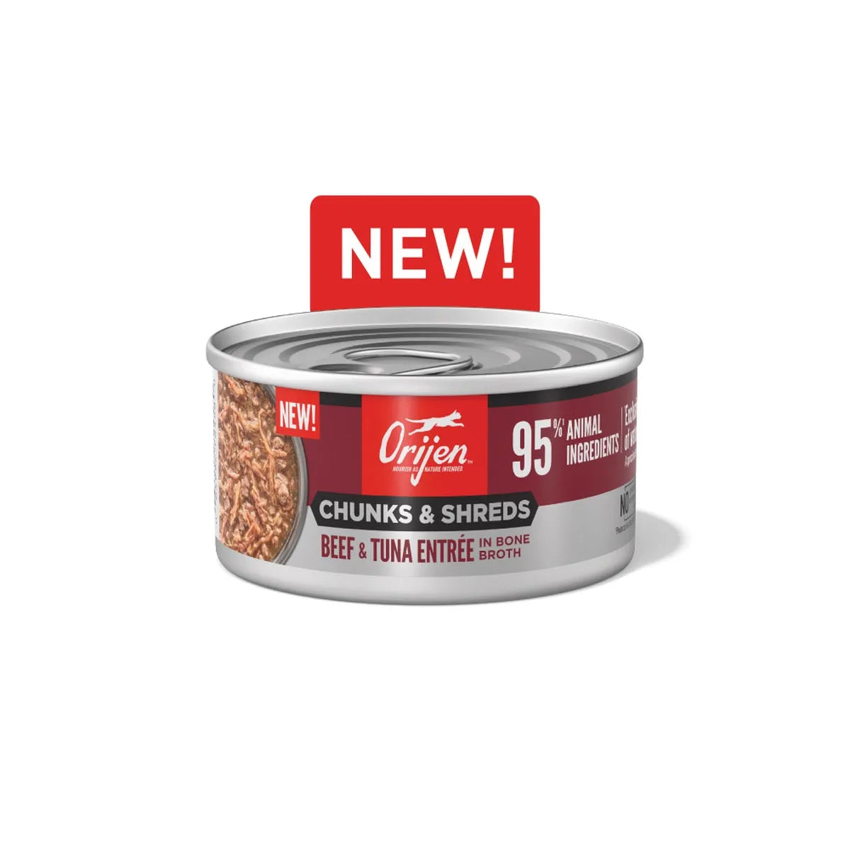 done - Orijen Grain Free Chunks & Shreds Beef & Tuna Wet Cat Food (3oz) - Food