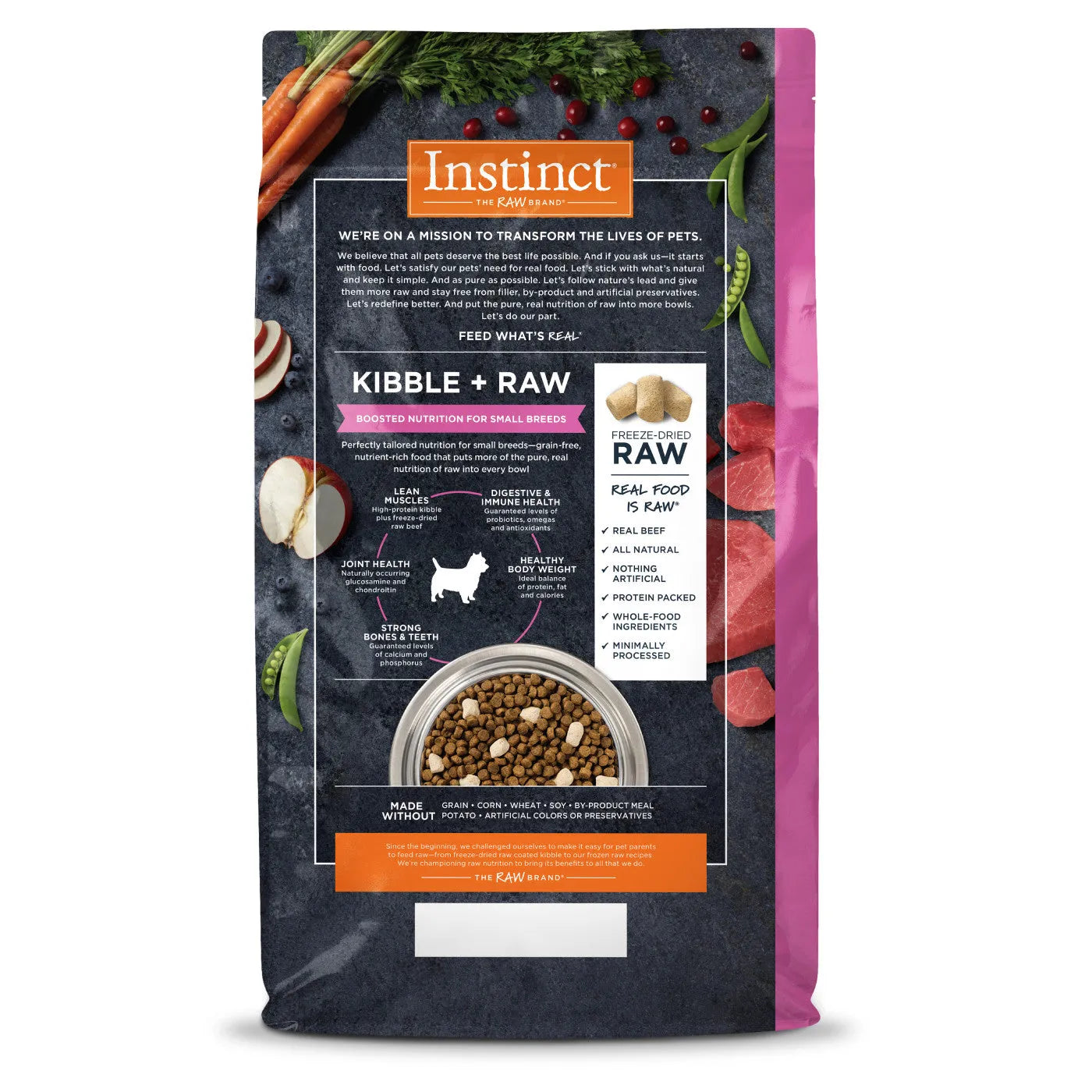 done - Purrfect Pet Kingdom  Instinct Raw Boost Adult Small Breed Grain Free Beef Dry Dog Food (3.5lb) - Food