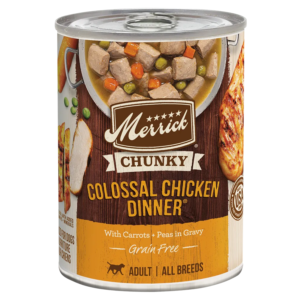 done - Purrfect Pet Kingdom  Merrick Chunky Grain Free Colossal Chicken Wet Dog Food (12.7oz) - Food