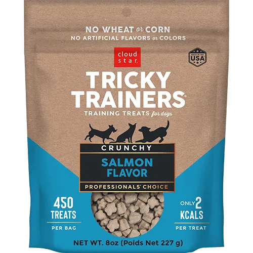 done - Purrfect Pet Kingdom  Tricky Trainers Crunchy Salmon Dog Treats (8oz) - Treats
