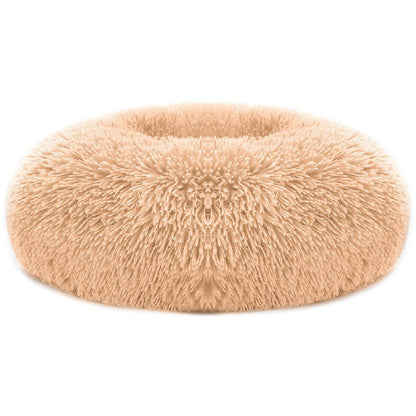 Purrfect Pet Kingdom Donut Dog Bed for Small Dogs - Cozy Plush M Brown Purrfect Pet Kingdom