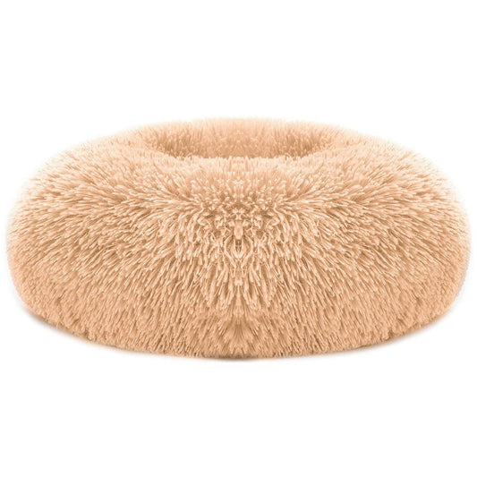 Purrfect Pet Kingdom Donut Dog Bed for Small Dogs - Cozy Plush M Brown Purrfect Pet Kingdom